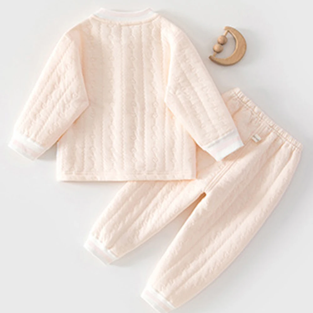 طفل ملابس فتاة طويلة الأكمام بلايز السراويل قطعتين مبطن الدافئة الخريف الشتاء ملابس الطفل مجموعات ملابس الرضع #3