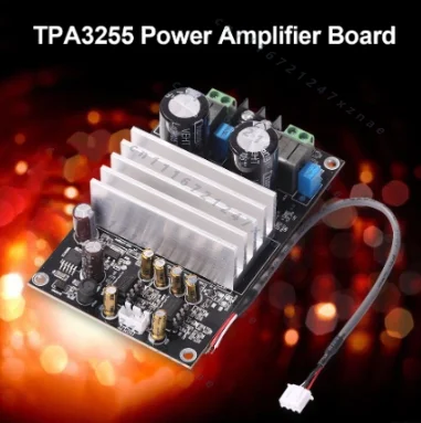 TPA3255 Digital Power Amplifier Board 20Hz-20KHz DC 24-48V for 4-8ohm Car Home Theater Speaker Subwoofer，300W+300W Class D