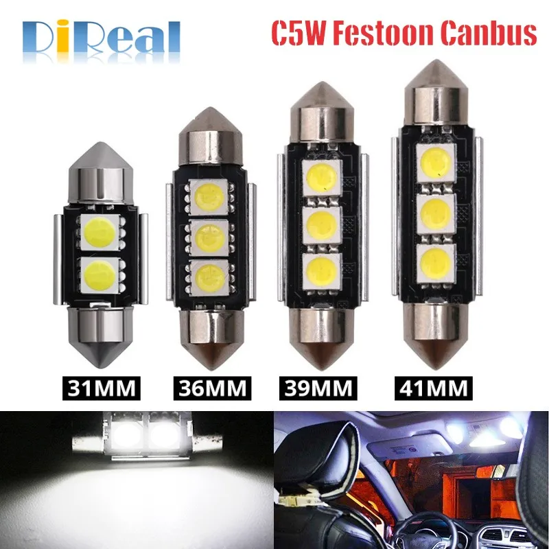 

10pcs C5W Festoon CANbus 36mm 39mm 41mm 31mmSMD 5050 LED Dome Festoon Car Light Error Free LED Lamp auto Bulb interior light 12V