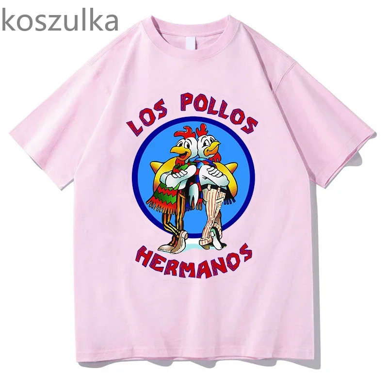 Men\'s los pollos hermanos t-shirt 100% cotton Breaking Bad LOS POLLOS Chicken Brothers printed Yellow funny tshirt male shirts