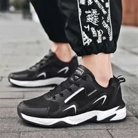 39-45 Round Foot Black Man Shoes Casual Sheos Sneakers Men Black Sport Krasofka Shouse News Special Use Basket Traning