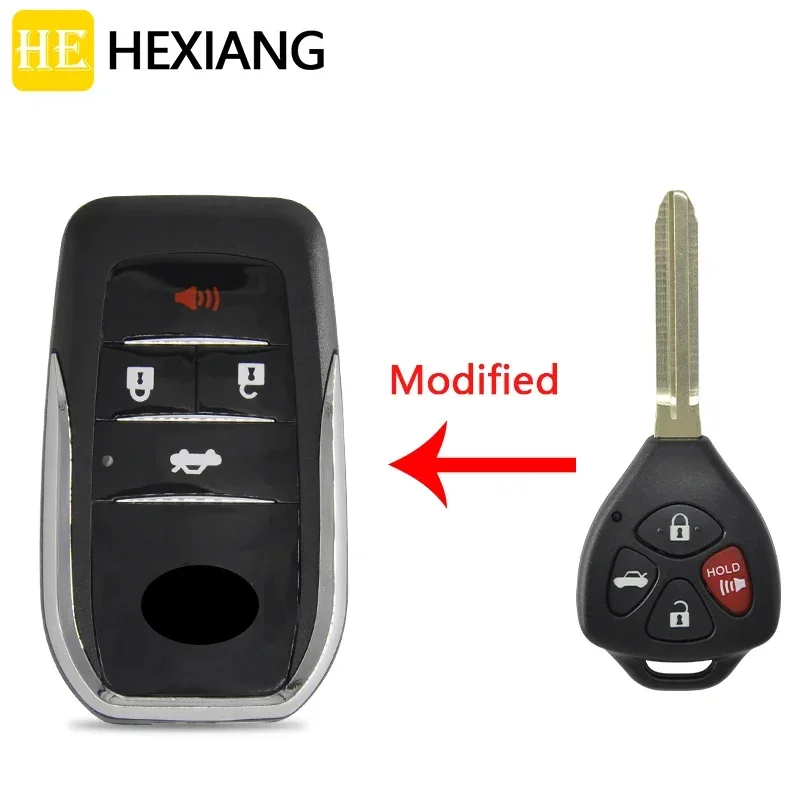 HE Xiang Car Key Shell For Toyota Reiz Corolla Camry Rav4 Yaris 4Runner Avlo Replace Modified Flip  Case With TOY43 Blade