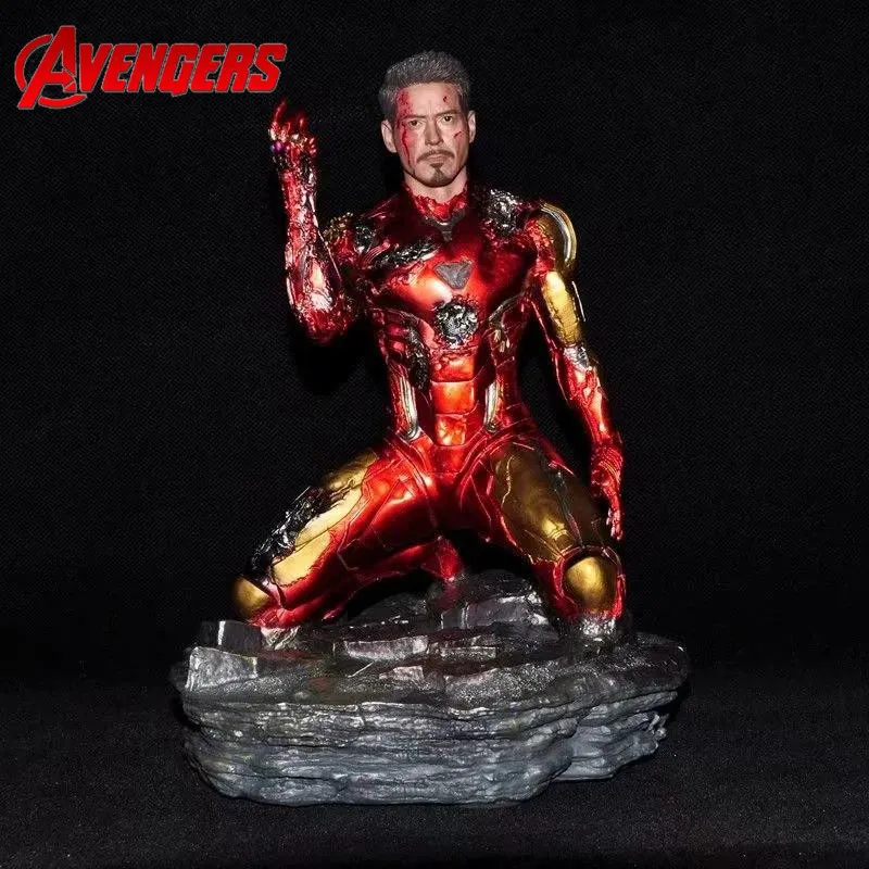 

The Avengers Endgame Iron Man MK85 Snap Your Fingers GK Kneeling Statue Boxed Figure Collection Decoration Christmas toys Gifts