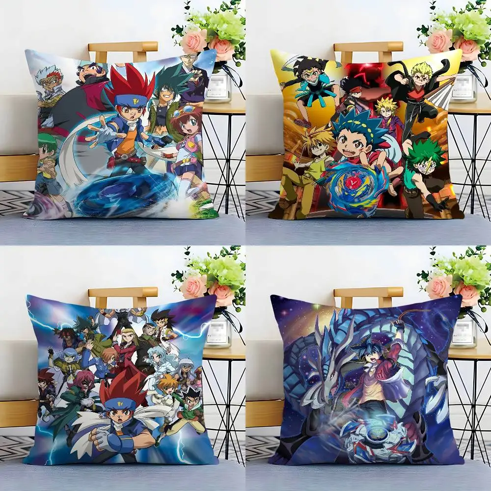 HOT Anime B-Beyblade Cartoon Pillow Case Sofa Decorative Home Double-sided Printing Short Plush Cushion Pillow Cover  Gift