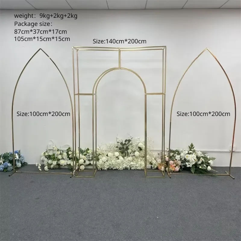 Metal Portable Pointed Arch Stage Combination Screen Outdoor Welcome Props Background Stand for Wedding Christmas New Year