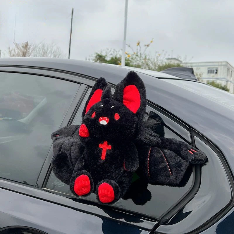 Car Accessories Vehicle Mounted Plush Decorate Pendant TikTok Bring Bat Wing Feitian Rabbit Toy Roof Ornaments Trunk Accessories