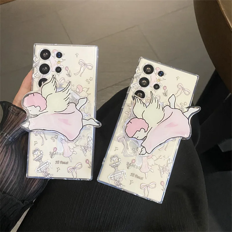 Funda transparente Magsafe con dibujos animados para Samsung Galaxy, carcasa protectora para Samsung Galaxy S20, S21, S22, S23 Ultra, S20 + S21 + S22 + S23 Plus