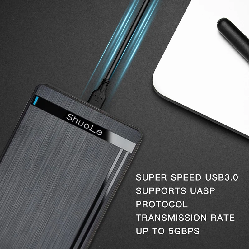 Porta serial mecânica de estado sólido ssd de 2.5 polegadas sata caixa de disco rígido micro interface sem ferramentas usb 3.0 móvel externo