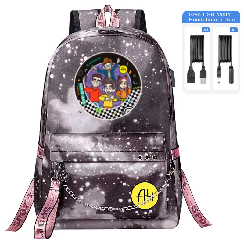 Cartoon Merch A4 Backpack Teenage Kids Lamba Влад Бумага Printing School bag Bookbag Boy Girl Kids USB Laptop Shoulder Bag