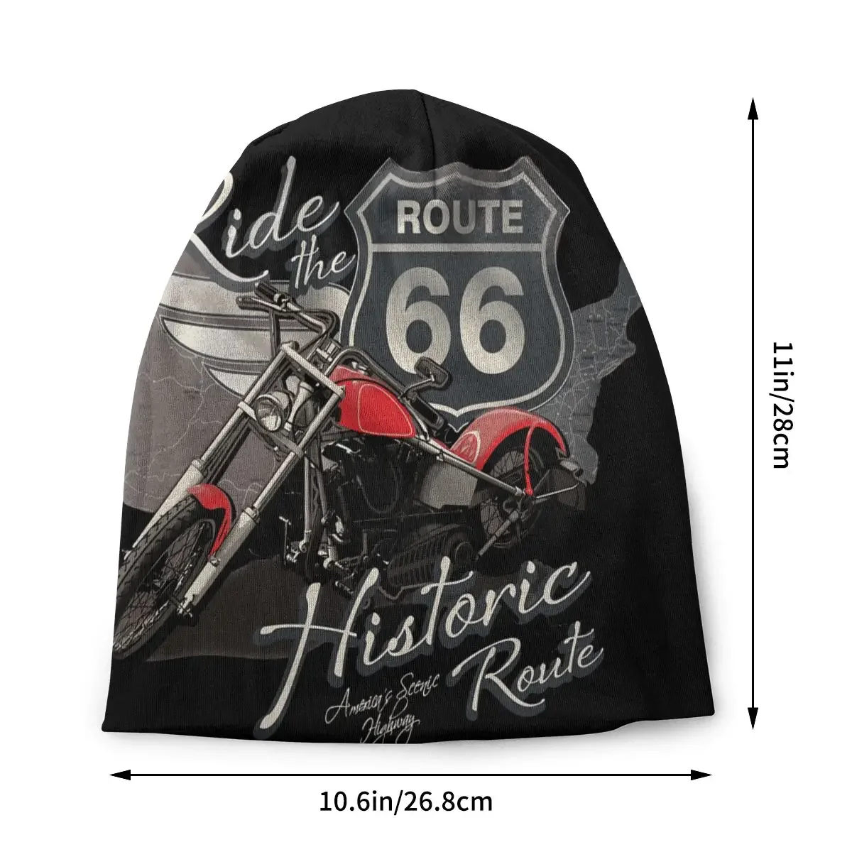 Bonnet Hats Route 66 Men Women's Thin Skullies Beanies Hat Motorcycle Ride Historic Autumn Spring Warm Cap Design Caps