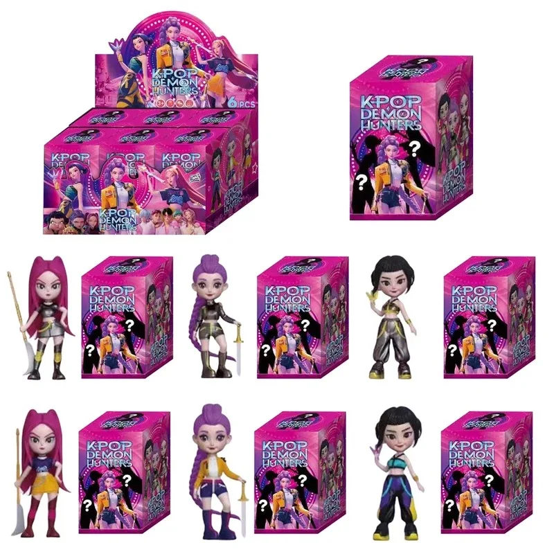 

2025 Горячая аниме KPop Devil Hunter Doll Виниловая игрушка Rumi Mira Zoi Персонаж Виниловая маска Слепая коробка Орнамент Игрушка Рождественский подарок