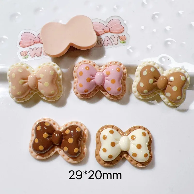 10 sztuk Mini Kawaii śliczne motylkowa kropka kokarda z płaskim tyłem kaboszony księga gości Diy Party akcesoria do spinek do włosów rzemiosło dekoracyjne — zdjęcie 4
