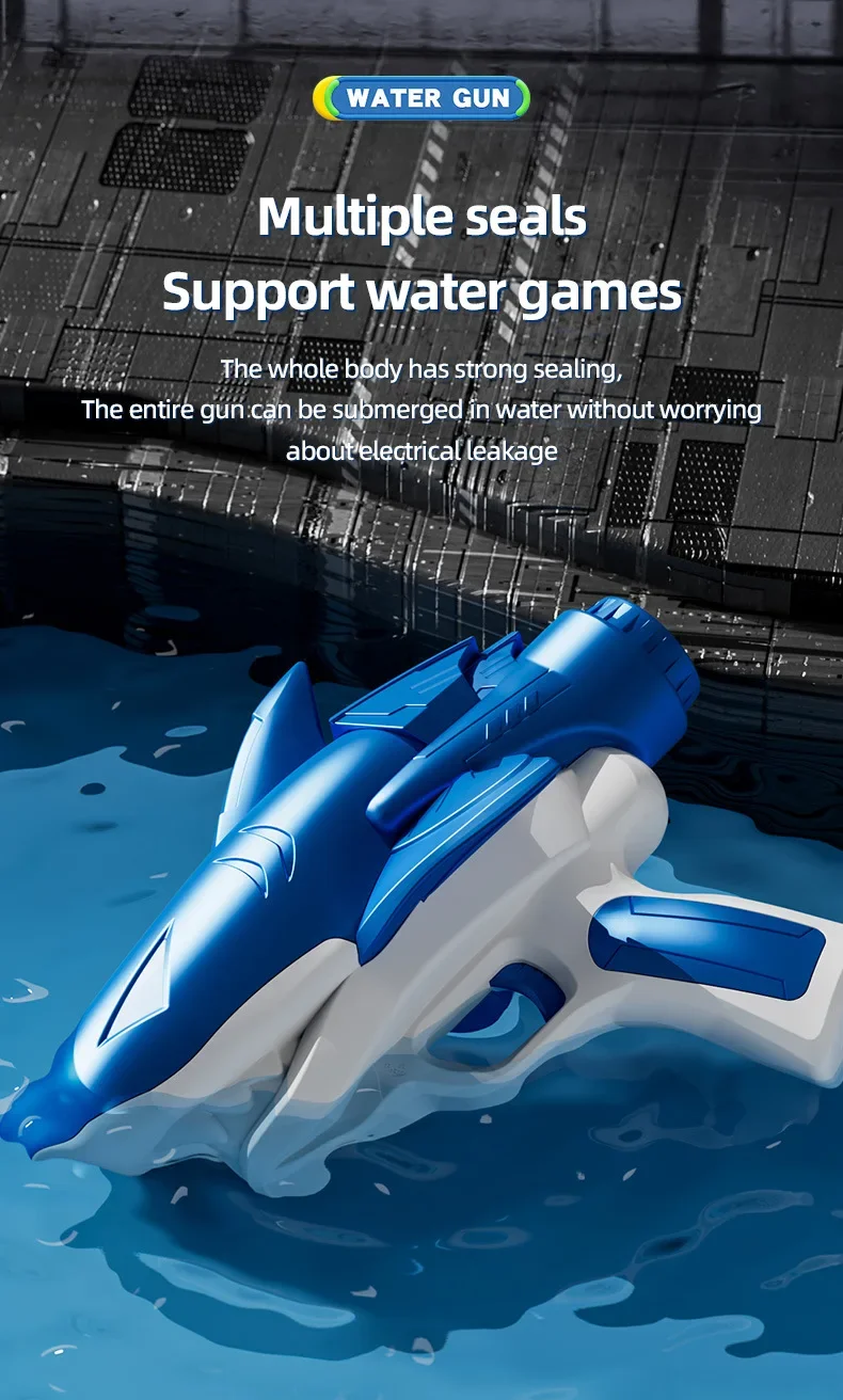 Automatic Shark Water Gun For Kids Summer Beach Outdoor Fun_voghion.com