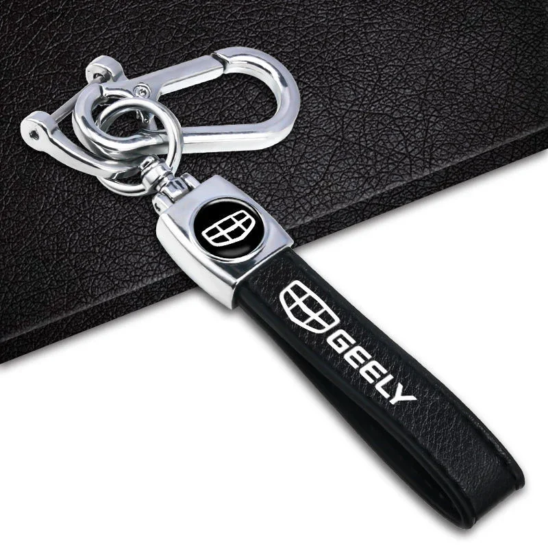 Car Key Rings Holder Leather Durable Buckle for Geely Binrui EC7 Emgrand Binyue Pro GS Yuanjing X6 Xingyue Boyue Pro Accessories