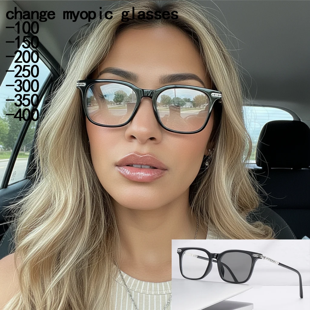 Photosensitive Photosensitive Color-changing Myopic Glasses, Fashionable And Versatile Anti-blue Light Glasses,Retro Frames High-end Style 6160 - Aliexpress Deal