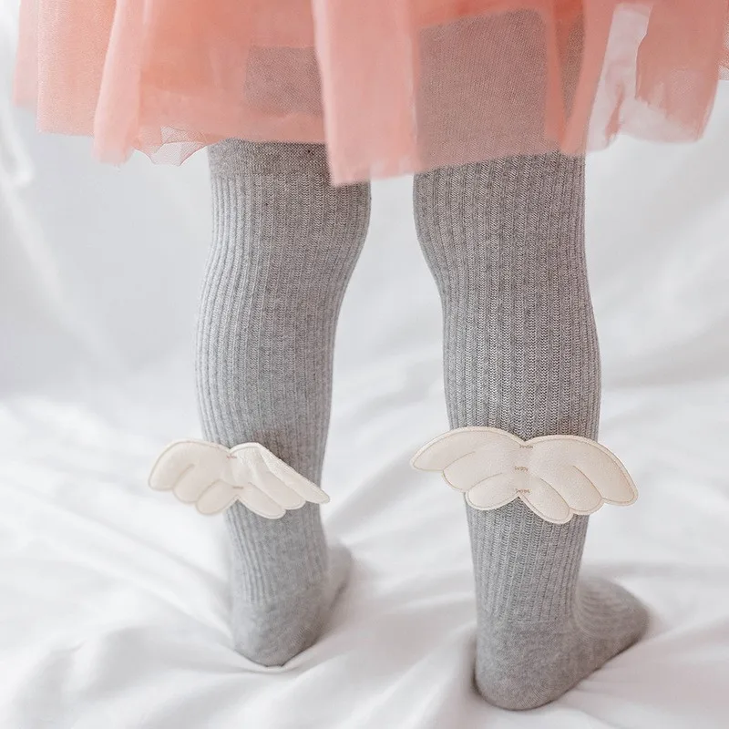 Children's pantyhose White knitted angel wings leggings