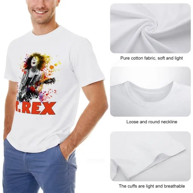 T. Rex Rock Band Marc Bolan Retro Cool Top Tee T-Shirt o-neck t-shirt anime clothes t shirt for men