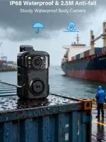 BOBLOV 4K Mini cámara portátil IP68 impermeable GPS 128/256GB 2160P vídeo visión nocturna policía desgastado cámara base de carga