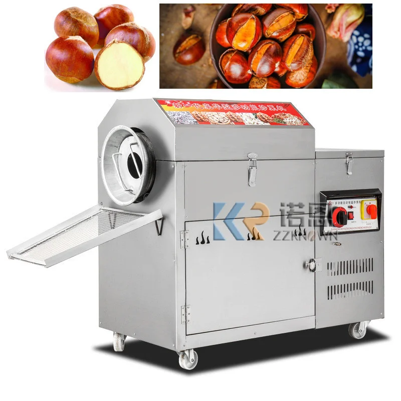 

Full Automatic Electric Gas Chestnut Almond Peanut Roaster Multi-function Commercial Drum Roasting Machine For Nuts Maize Rice