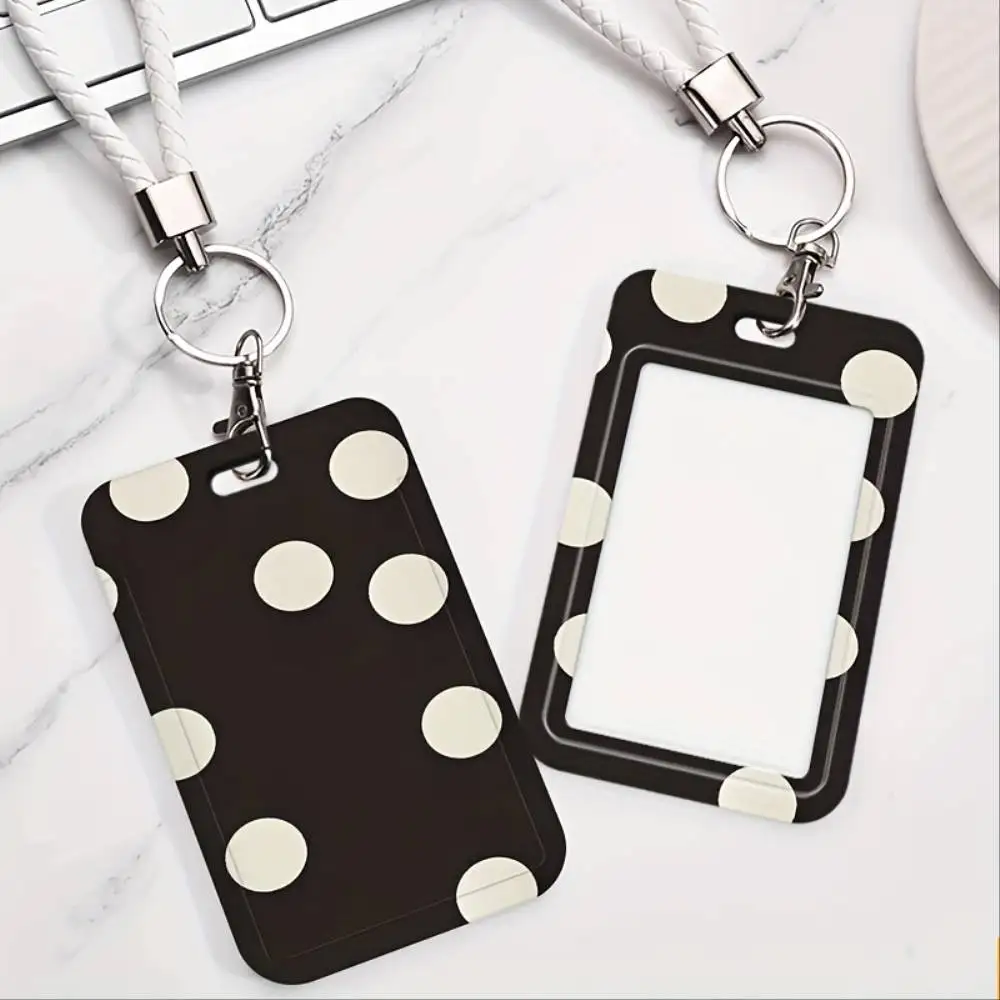Polka Dot ID Card Holder Plastic Card Case For Doctor Nurse Student Office Worker Bank Access Badge Holiday Gift