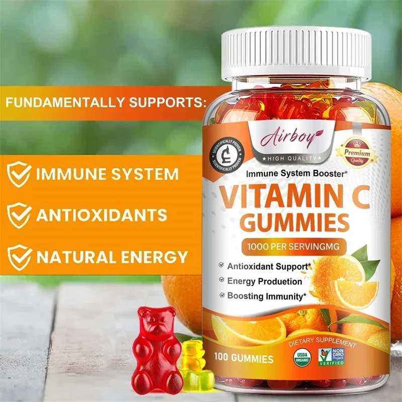 Vitamina C Gummies - Antioxidant, Joint, Immune, Skin, Cellular Respiration, and Cardiovascular Health