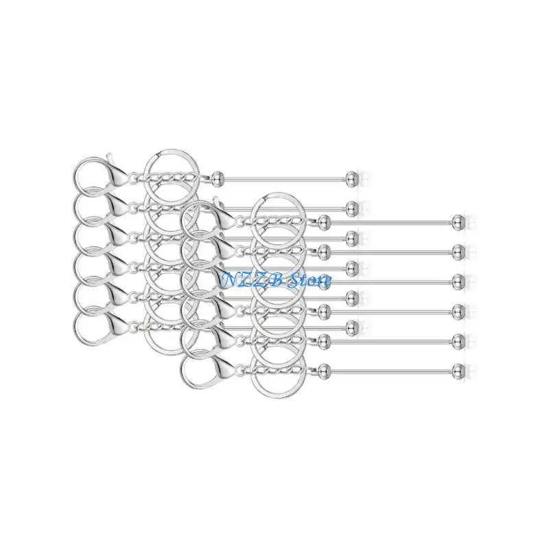 

T21F 12 Pack Alloy Keyring Blanks for Beading Sturdy Jewelry Making Supplies