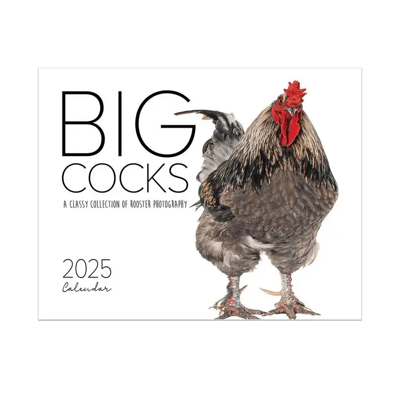 Funny 2025 Big Cocks Calendar, Vibrant Wildlife Photography, 12-Month Wall Calendar, Office & Home Decoration