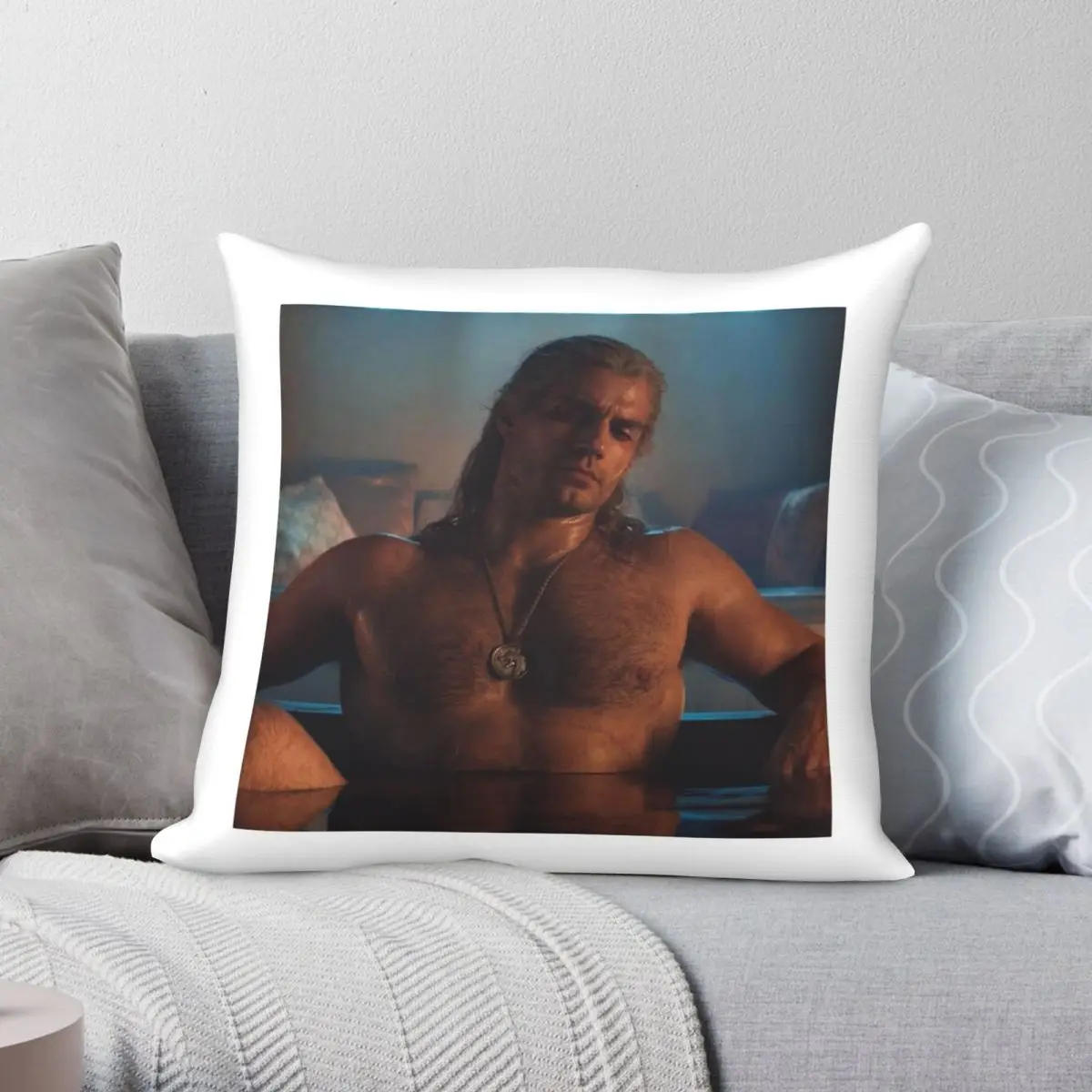 Henry Cavill Pillowcase Polyester Linen Velvet Printed Zip Decorative Bed Cushion Cover