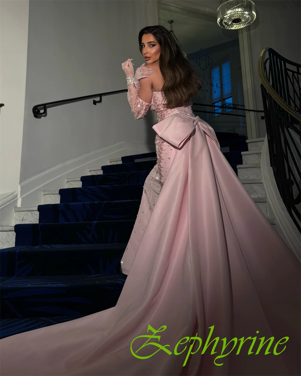 Personalizado de luxo cetim sem alças vestido noite elegante capela trem vestidos baile alta qualidade cristal ocasião especial vestidos