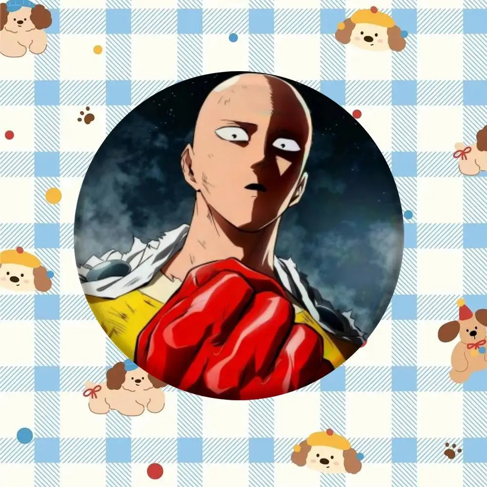 Anime One-Punch Man   Badge Tinplate Meme Round Brooch for Hat Bag Creative Lapel Jewelry Accessories Gifts