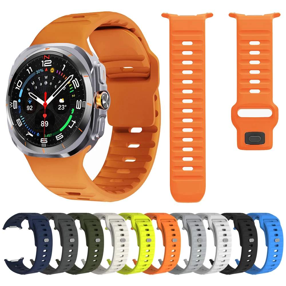 

Сменный ремешок для часов Samsung Galaxy Watch Ultra 47 мм, спортивный мягкий силиконовый браслет, аксессуары для часов