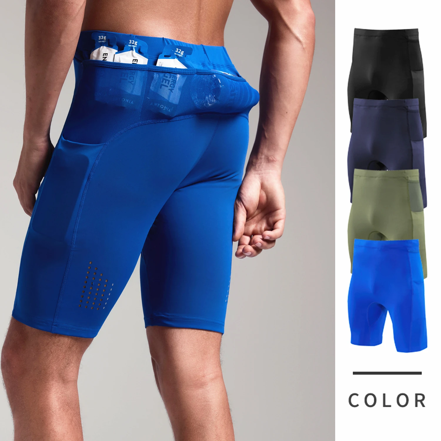Mens Women Marathon Running Shorts 5 Pockets Outdoor Sports Yoga Training Exercise Fitness Hiking Shorts Breathable Quick Drying