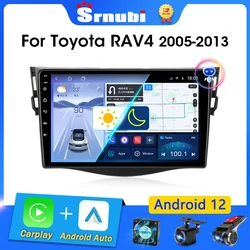 Srnubi-Radio con GPS para coche, reproductor Multimedia con Android 12, 9 pulgadas, Carplay, 4G, DVD, estéreo, 2Din, DSP, para Toyota RAV4, Rav 4, 2005 - 2013