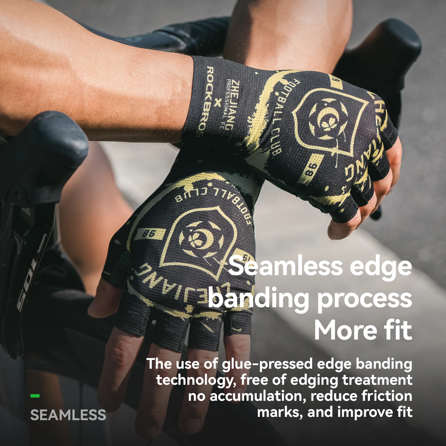 

ROCKBROS Cycling Short Finger Gloves Shockproof Breathable Bike Gloves with SBR Shock Absorbing Palm Pad High Elasticity Gloves