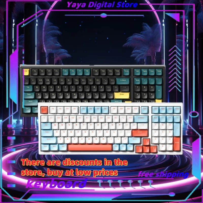 

Mechrevo K590 Wireless Gaming Keyboard Tri-Mode 98 Keys Gasket Structure Hot Plug Gaming Accessories Laptop Desktop Computer
