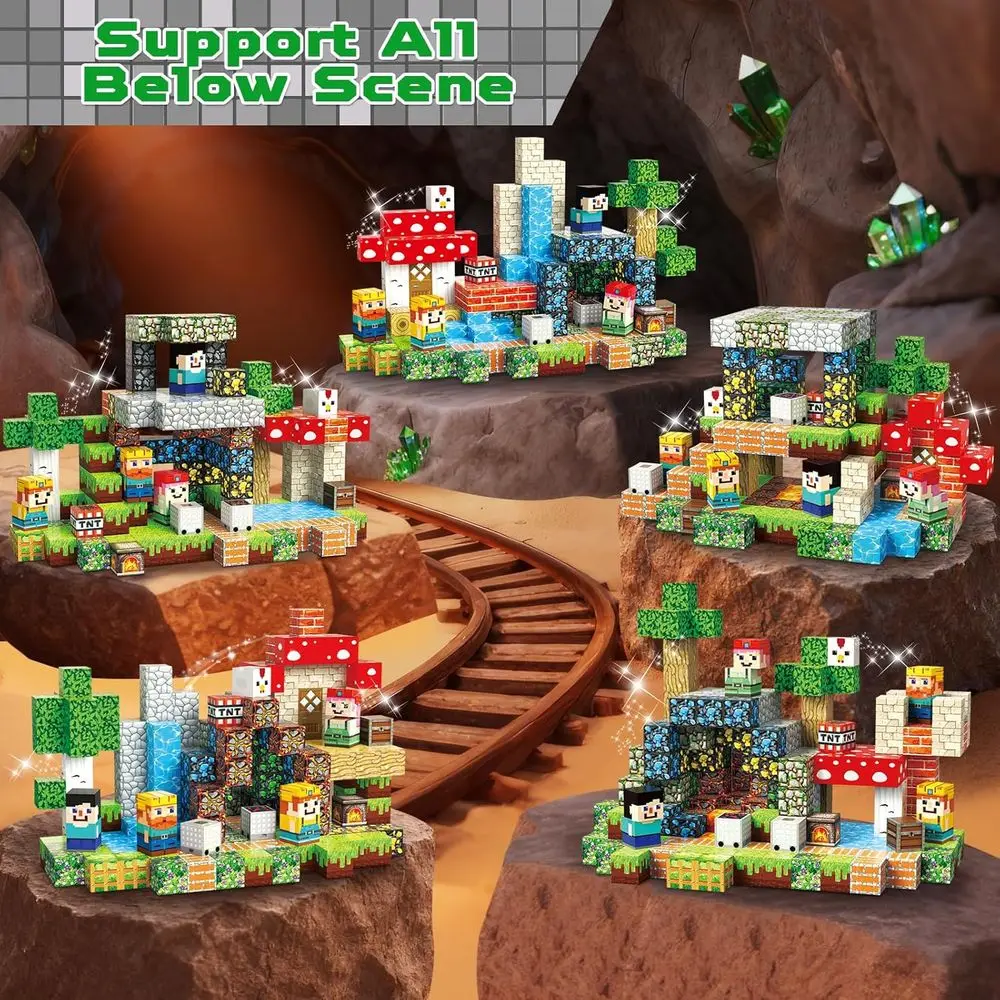 Magnetische bouwstenen set: 200-delig STEM-educatief speelgoed voor kinderen vanaf 3+, sterke magneten, ideaal voor jongens en meisjes, perfect Chr