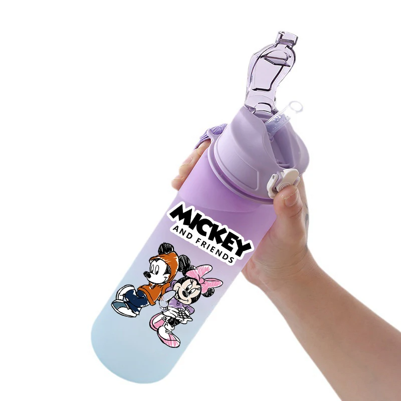 Large Capacity Sport 750ml Mickey Mouse Water Bottle Leak Proof Colorful Plastic Drinking Outdoor Travel Portable Water Cup