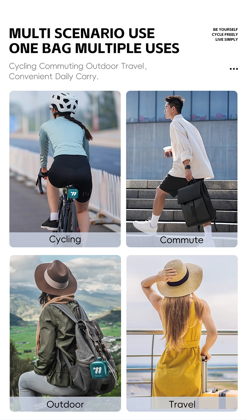 WEST BIKING Mini-Satteltasche, wasserdichte TPU-Fahrradtasche für Fahrrad, zum Aufhängen unter dem Sitz, leichtes Fahrradzubehör – Detail 12