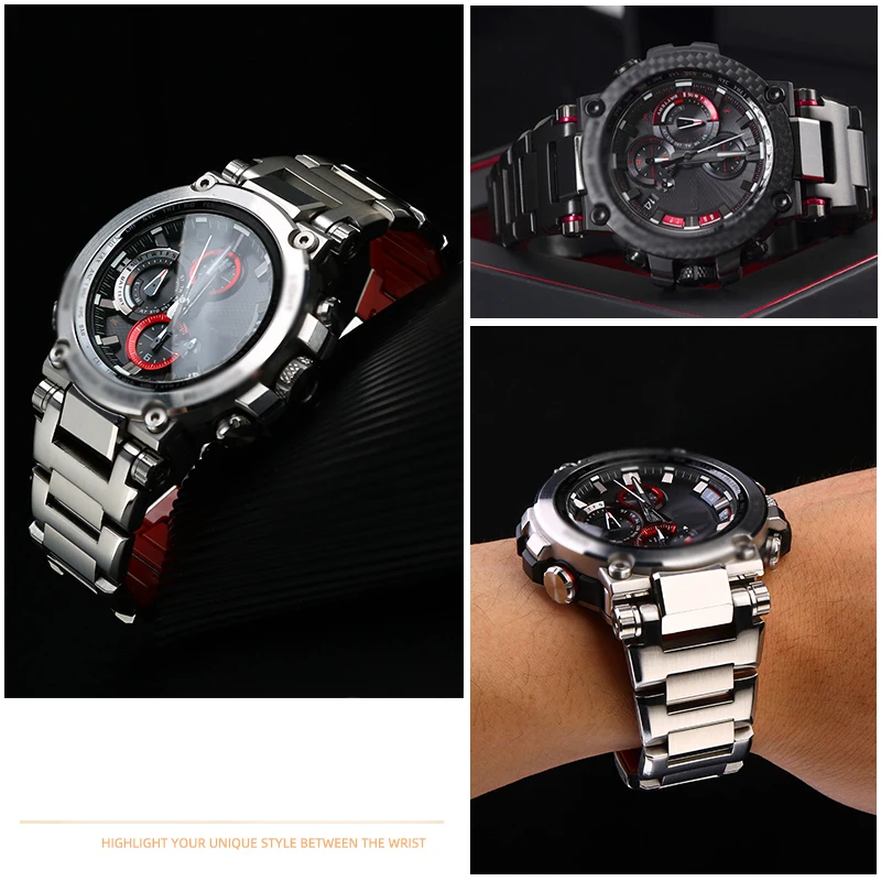 カカシオステンレススチールウォッチバンド,プレミアムウォッチ,アクセサリー,レジンブレスレットG-SHOCK, MTG-B1000