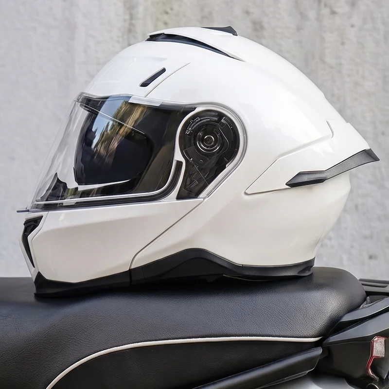 Factory Hot Selling Dot Certified Modular Motorcycle Helmet Dual Visor Crash-Resistant Abs Motocross Motorcycle Flip up Helmet