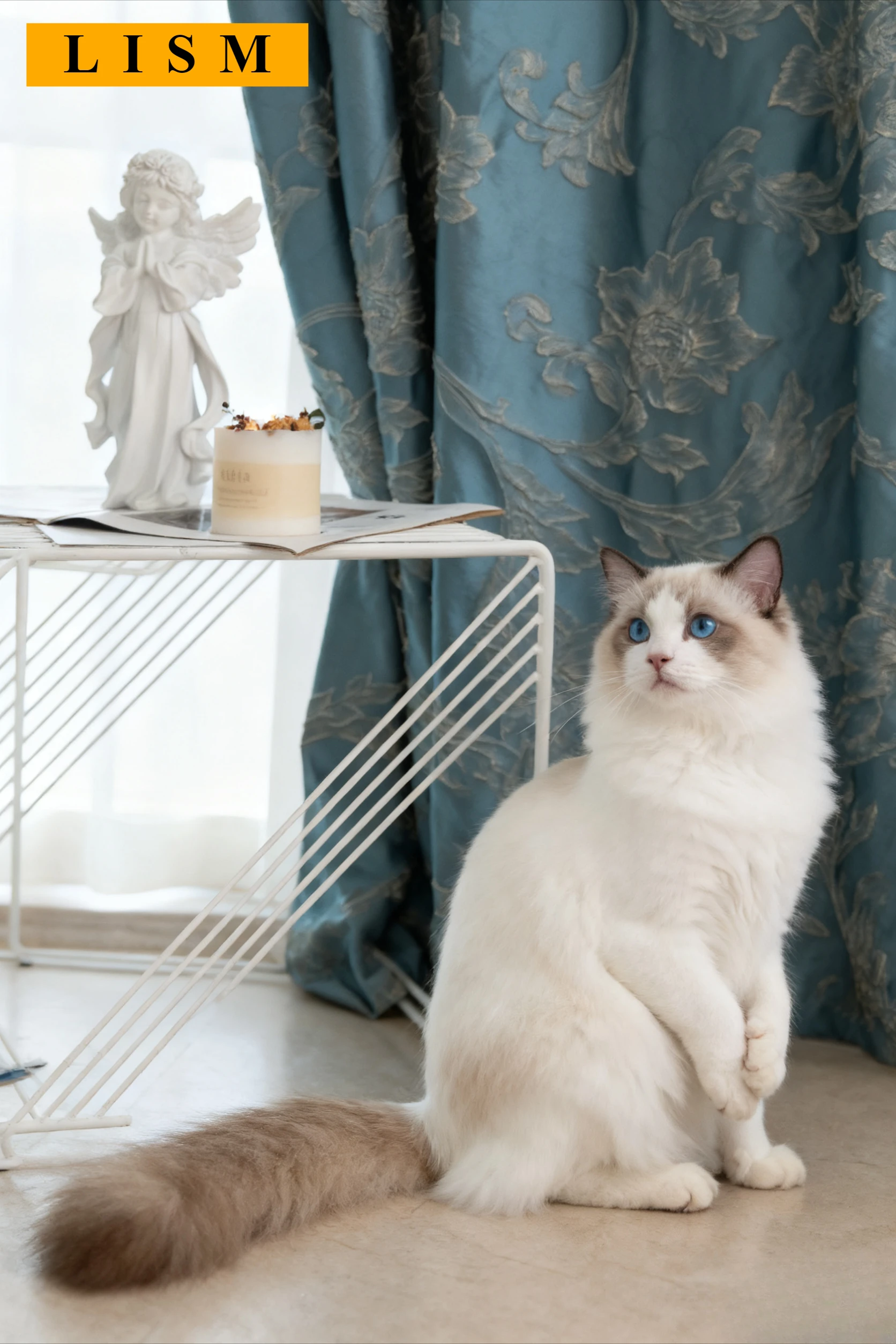 

Light Luxury European Curtains for Living Room Bedroom Blue Thicken High-Precision Jacquard Blackout Decor Custom White Tulle