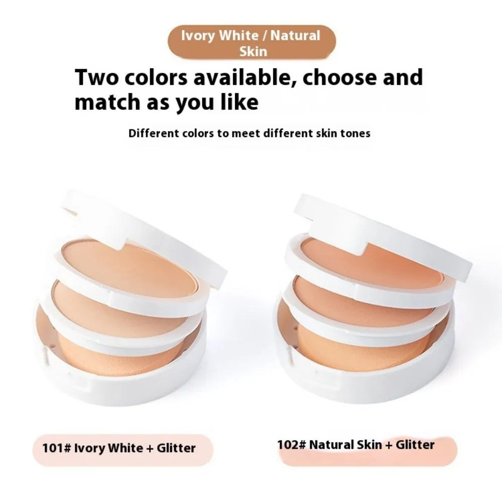 TLM TAILAIMEI 双方向ケーキコンパクトパウダー（パフ付き）マット仕上げフェイスパウダーメイクアップオイルコントロール軽量プレストパウダーP105