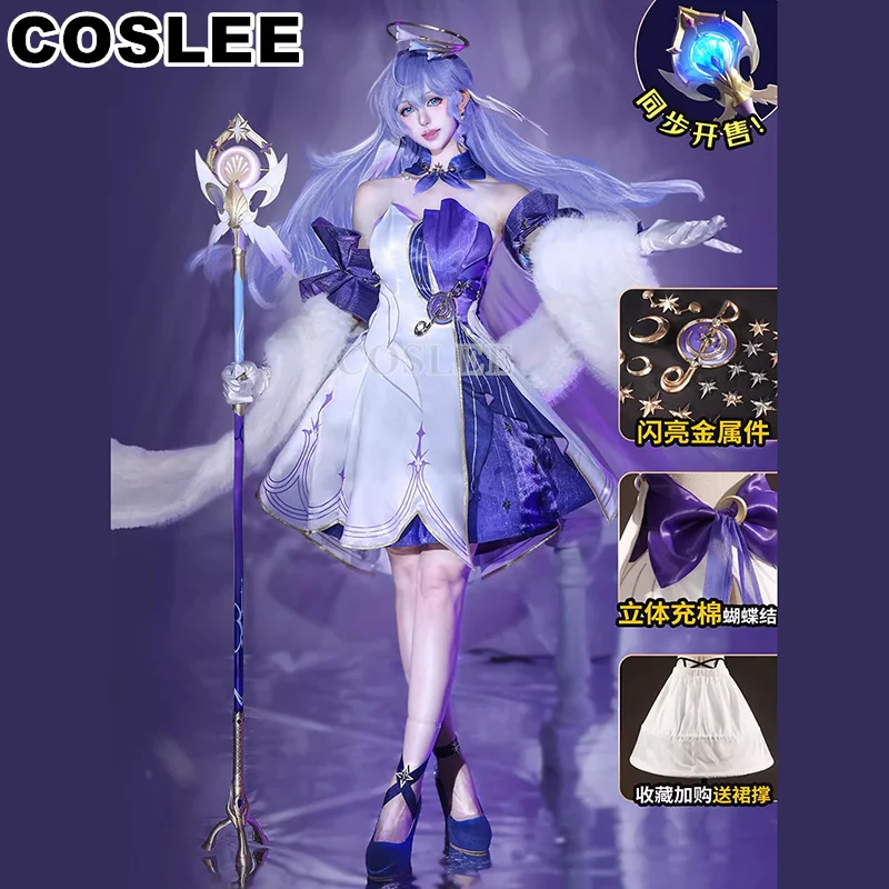 COSLEE Robin Cosplay Honkai: Star Rail Costume Lovely Party Dress Game Suit Uniform Halloween Carnival Party Outfit Women S-XL