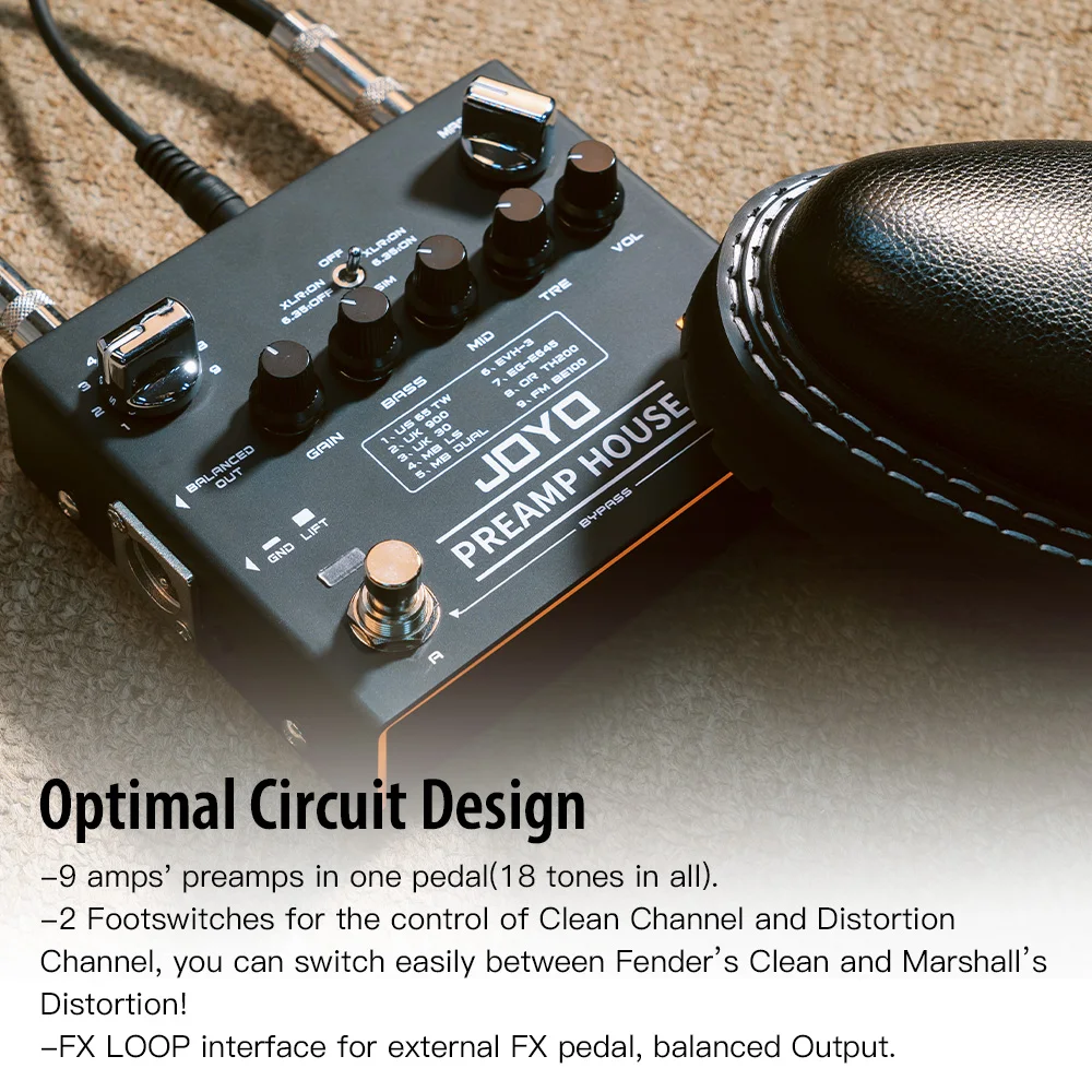 JOYO PREAMP HOUSE ギターエフェクター JOYO R-15 PREAMP HOUSE Preamp Guitar Pedal Digital Delay + Looper