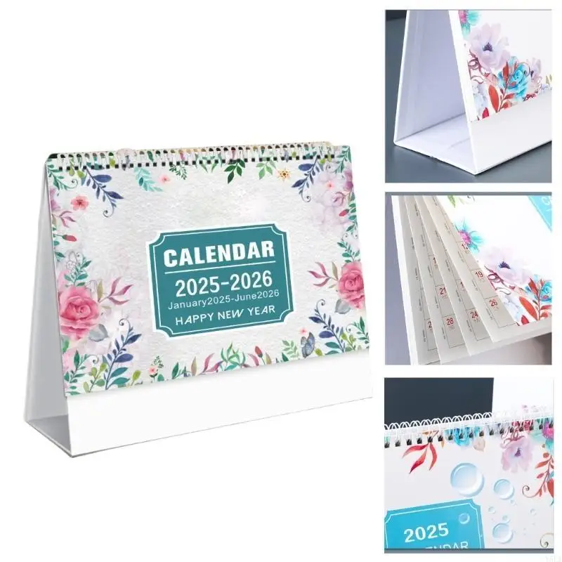 Y5LB 2025-2026 Tabletop Calendar Runs from January 2025 to June 2026 Desk Calendar