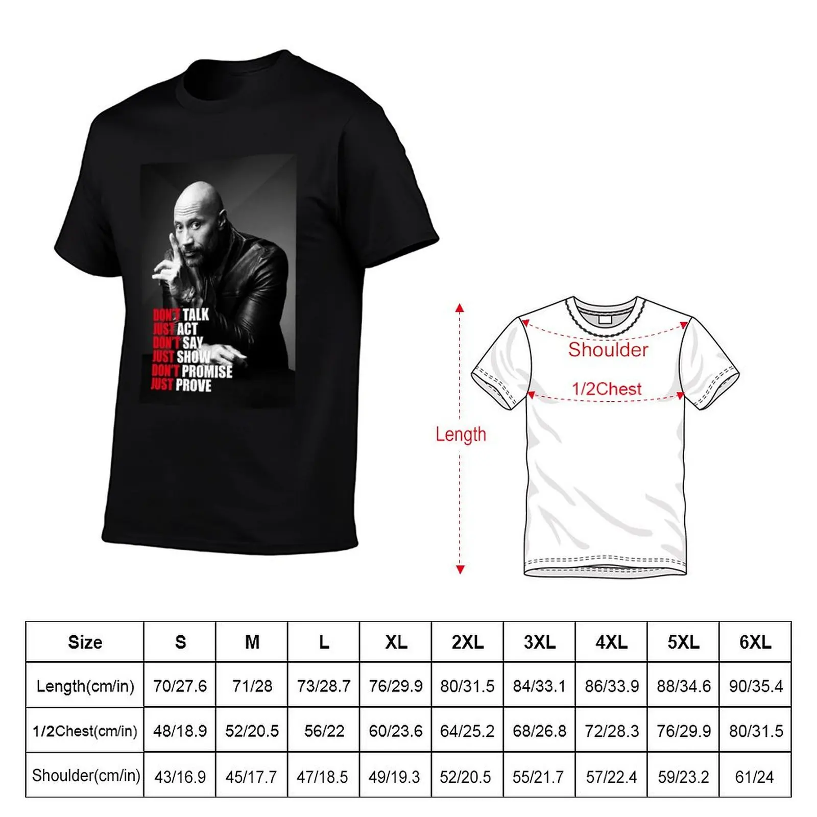 dwayne johnson quotes T-Shirt Fashion Print Casual Short Sleeve