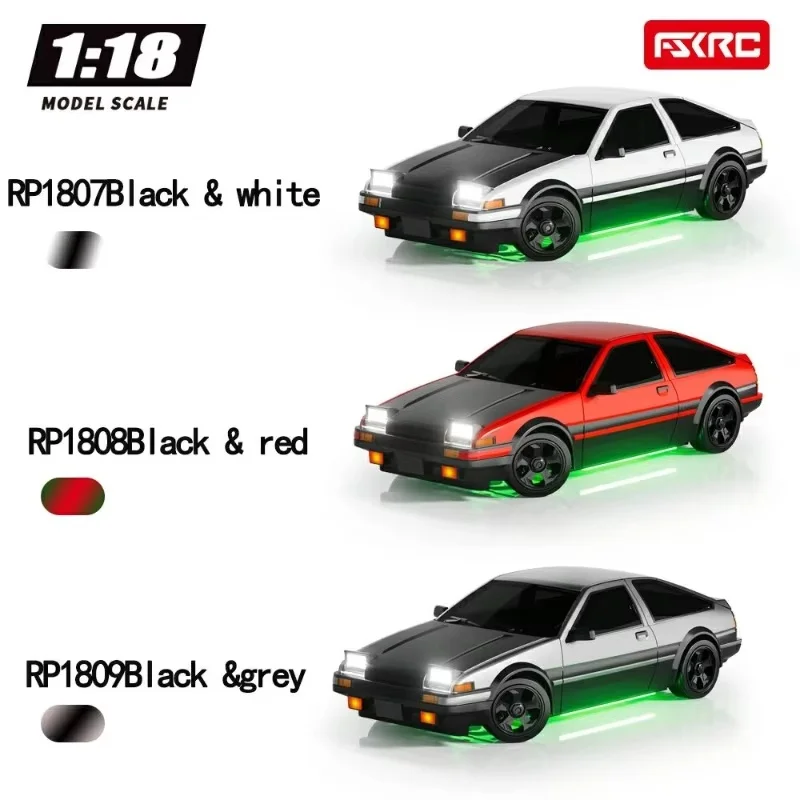 ドリフトRCカー 4x4 ハッチバック おもちゃ 1:18 AE86 レーシングカーモデル ジャイロEPSシミュレーション搭載 翻転ランプデザイン 子供向け誕生日プレゼント