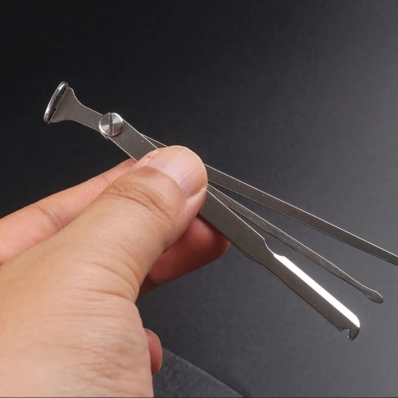 Stainless Steel 3-in-1 Folding Tobacco Pipe Knife, Smoking Reamer, Clean Tool, Needle Scraper, Soot, Multifunctional Gift