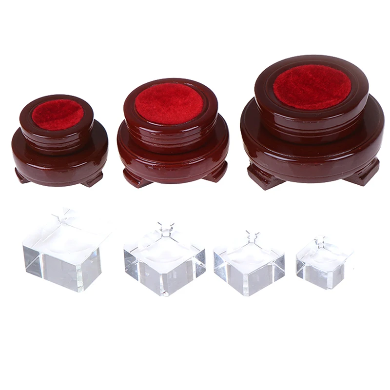 Crystal Wood Display Stand Base Holder For Crystal Ball Sphere Stone Decor