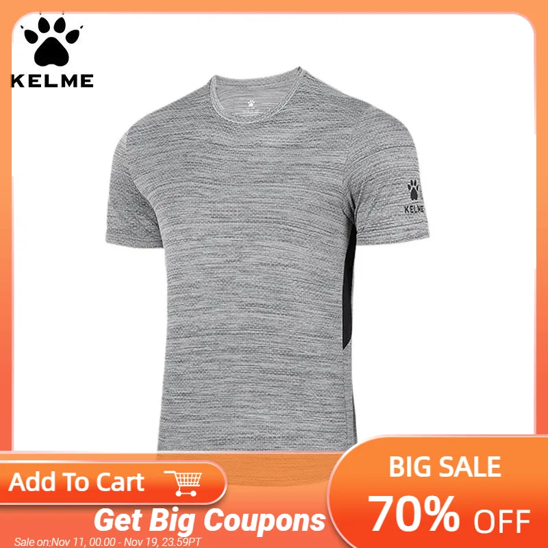 

Kelme Running T-shirt For Men's Summer Quick Drying Fitness Breathable Short Sleeve Thin Football Training Sports Top